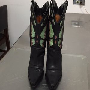COPY - DIBA vintage  leather cowboy Boots w/Butterfly